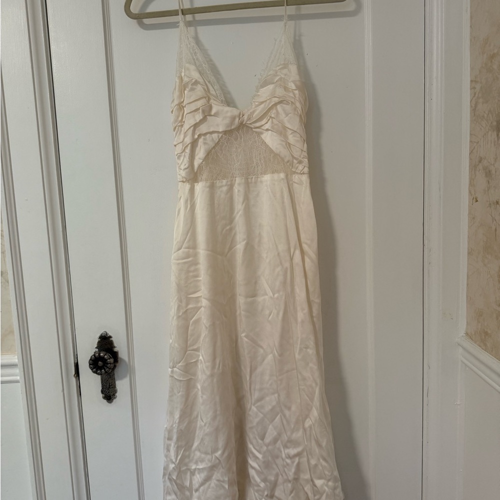 Cami NYC Cream Lace Trim Dress